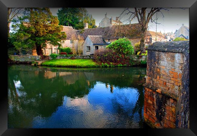 Burford Cottage Cotswolds West Oxfordshire England Framed Print by Andy Evans Photos