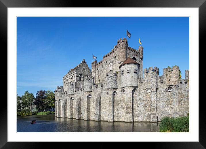 Castle of the Counts in the City Ghent, Belgium Framed Mounted Print by Arterra 
