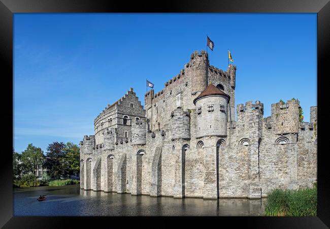 Castle of the Counts in the City Ghent, Belgium Framed Print by Arterra 