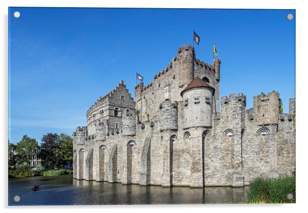 Castle of the Counts in the City Ghent, Belgium Acrylic by Arterra 