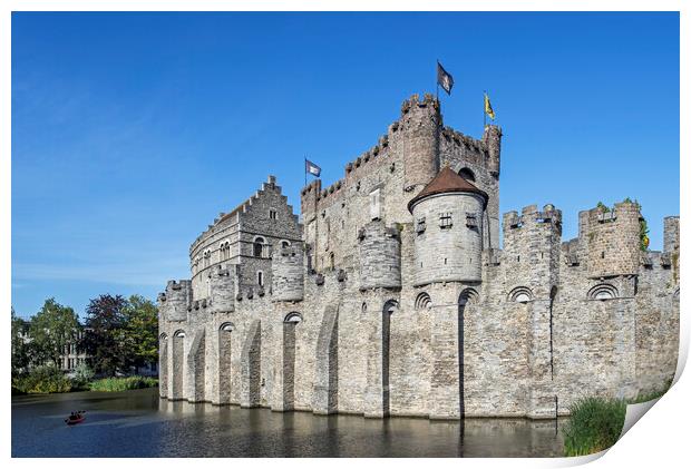 Castle of the Counts in the City Ghent, Belgium Print by Arterra 