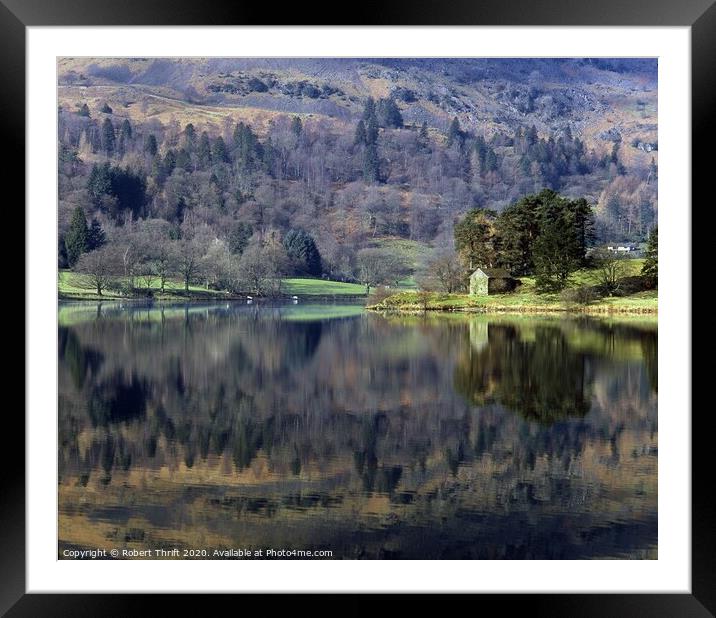 Grasmere in winter Framed Mounted Print by Robert Thrift