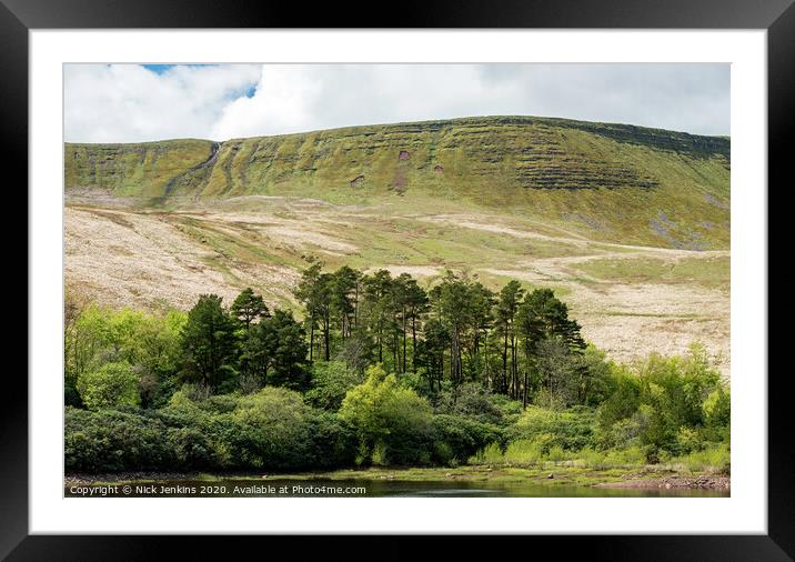Graig Fan Ddu in the Central Brecon Beacons Powys Framed Mounted Print by Nick Jenkins
