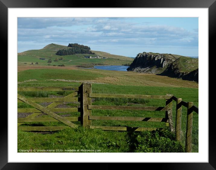 View of Hadrian’s Wall at Steel Rigg & Crag Lough. Framed Mounted Print by Ursula Keene