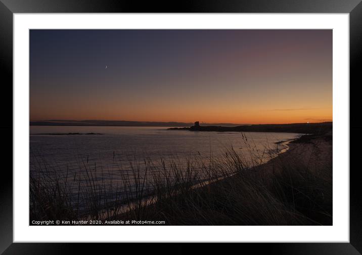 Beach Afterglow at Dusk Framed Mounted Print by Ken Hunter