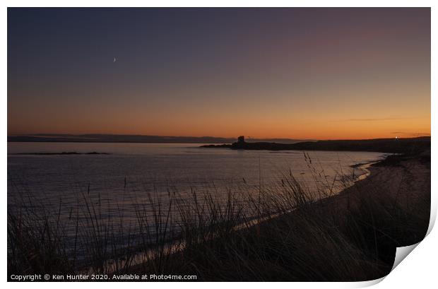 Beach Afterglow at Dusk Print by Ken Hunter