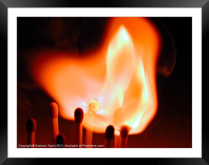 Fiery Experiment Framed Mounted Print by Graham Taylor