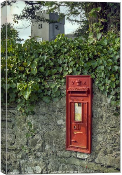 Victorian letterbox at Cartmel Fell, Cumbria Canvas Print by Robert Thrift