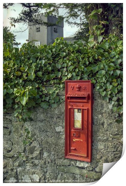 Victorian letterbox at Cartmel Fell, Cumbria Print by Robert Thrift