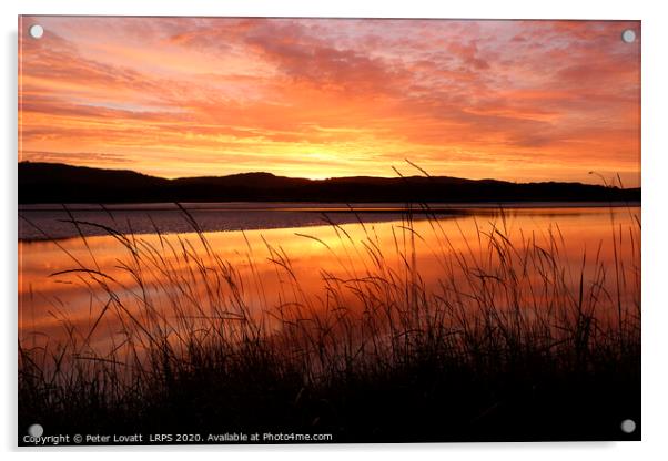 River Leven Sunrise Acrylic by Peter Lovatt  LRPS