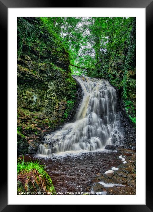 Vivid Falls Framed Mounted Print by Andrew Bright