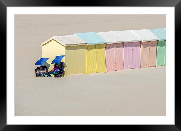 Beach Huts at Berck, Opal Coast, France Framed Mounted Print by Arterra 