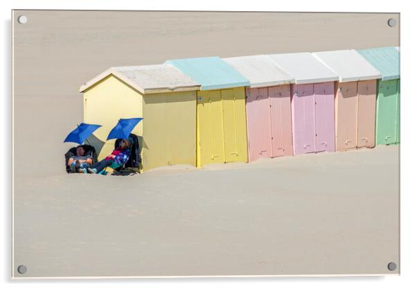 Beach Huts at Berck, Opal Coast, France Acrylic by Arterra 