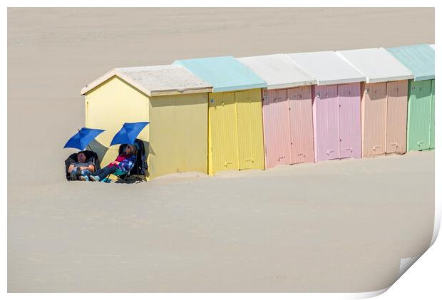 Beach Huts at Berck, Opal Coast, France Print by Arterra 