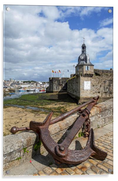Old Anchor at Concarneau in Finistère, Brittany, France Acrylic by Arterra 