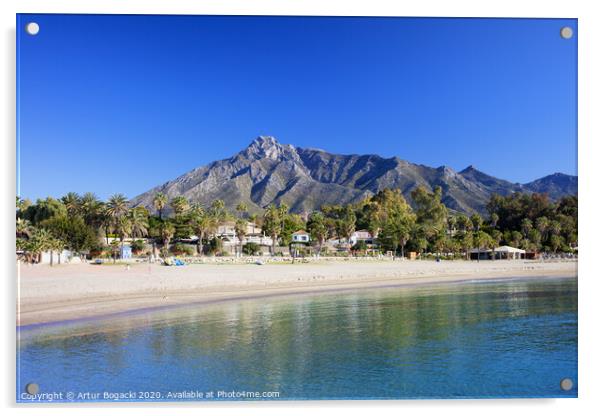 Costa del Sol Landscape In Spain Acrylic by Artur Bogacki