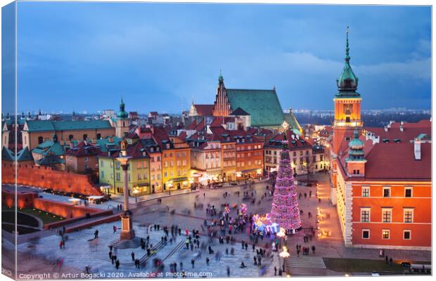 Old Town of Warsaw at Dusk Canvas Print by Artur Bogacki