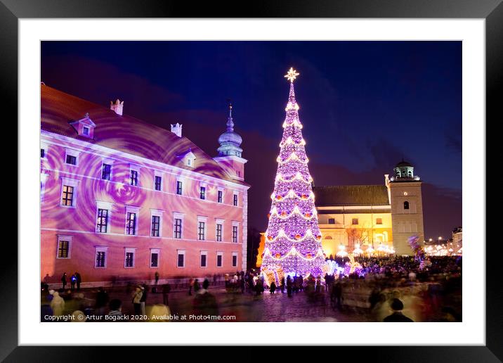 Christmas Tree in Warsaw Old Town Framed Mounted Print by Artur Bogacki