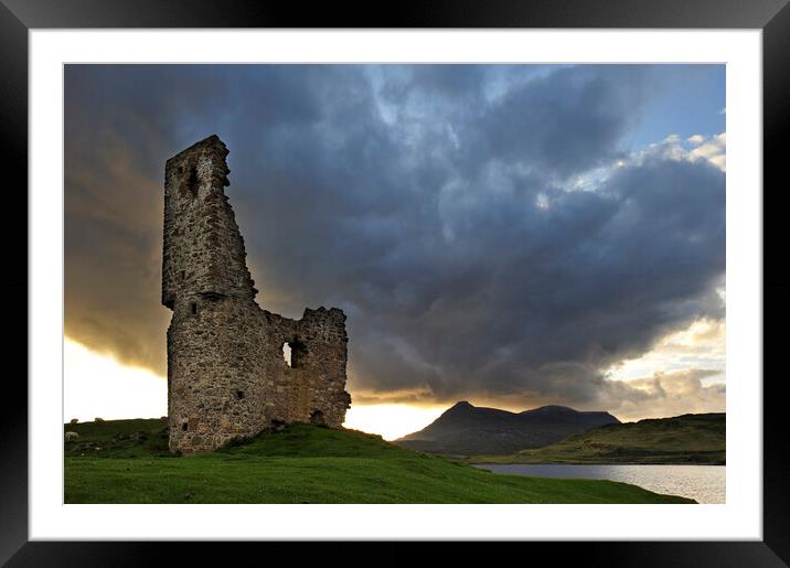 Ardvreck Castle at Sunset, Scotland Framed Mounted Print by Arterra 