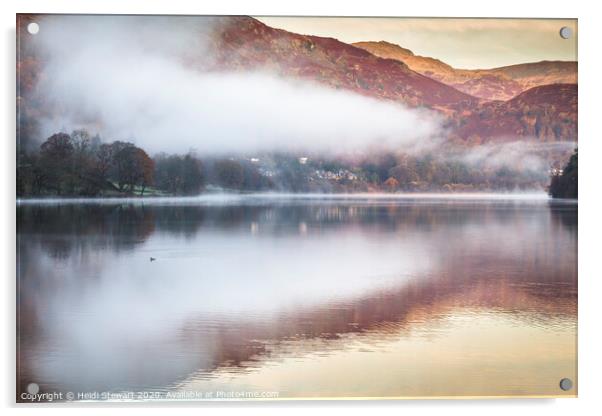 Early Morning Mist over Grasmere Lake Acrylic by Heidi Stewart