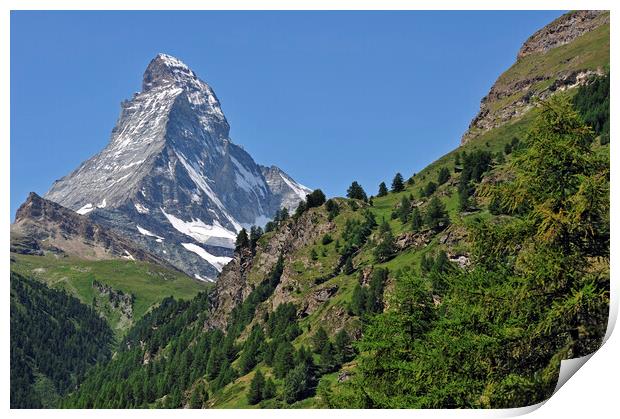 Matterhorn Mountain in Wallis, Switzerland Print by Arterra 