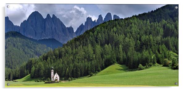 Val di Funes in Tyrol, Dolomites Acrylic by Arterra 