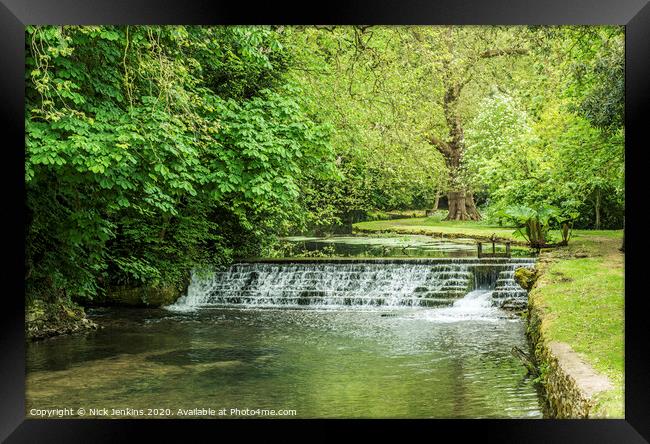 River Eye running through Lower Slaughter Cotswold Framed Print by Nick Jenkins
