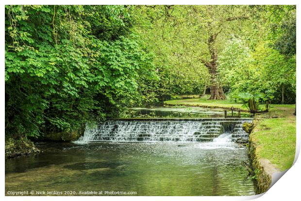River Eye running through Lower Slaughter Cotswold Print by Nick Jenkins