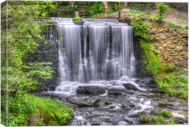 Bollington waterfall  Canvas Print by Andrew Heaps