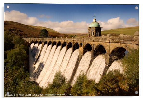 Craig Goch Dam, Elan Valley Acrylic by Peter Lovatt  LRPS