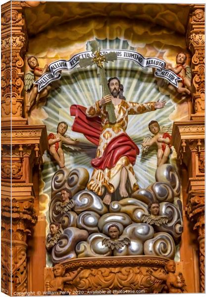 Jesus Resurrection Statue Our Lady Solitude Church Oaxaca Mexico Canvas Print by William Perry