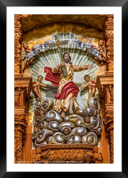 Jesus Resurrection Statue Our Lady Solitude Church Oaxaca Mexico Framed Mounted Print by William Perry