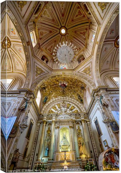 Virgiin Mary Statue Basilica Our Lady Solitude Church Oaxaca Mexico Canvas Print by William Perry