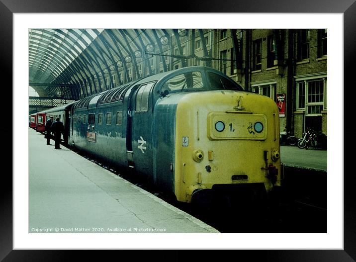 A Deltic at King's Cross Framed Mounted Print by David Mather