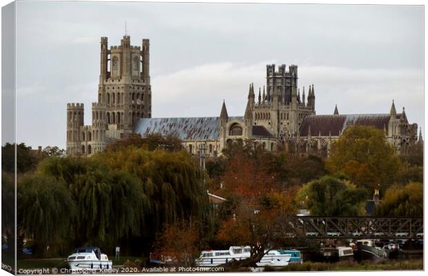 Autumn colours at Ely Cathedral Canvas Print by Christopher Keeley