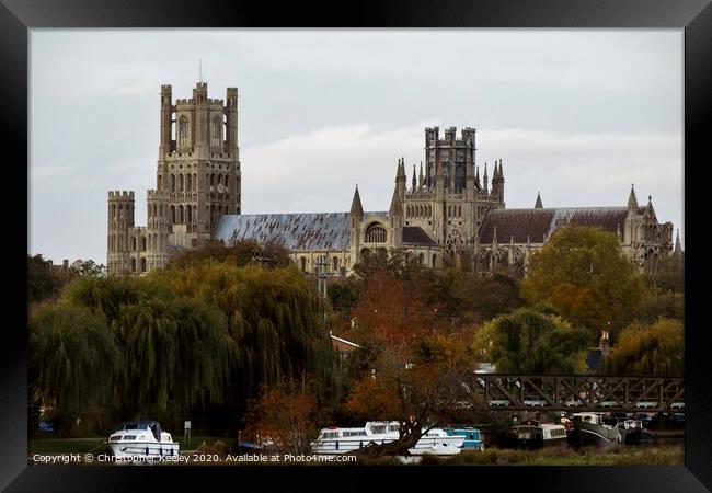 Autumn colours at Ely Cathedral Framed Print by Christopher Keeley