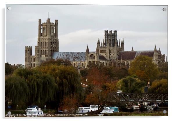 Autumn colours at Ely Cathedral Acrylic by Christopher Keeley