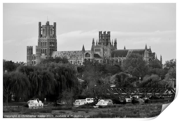 Ely Cathedral  Print by Christopher Keeley
