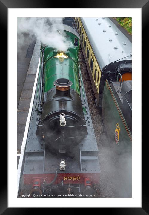 Steam Engines stopped at Toddington Station in the Framed Mounted Print by Nick Jenkins