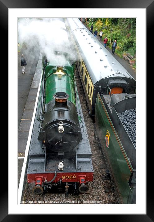Steam Engines stopped at Toddington Station in the Framed Mounted Print by Nick Jenkins