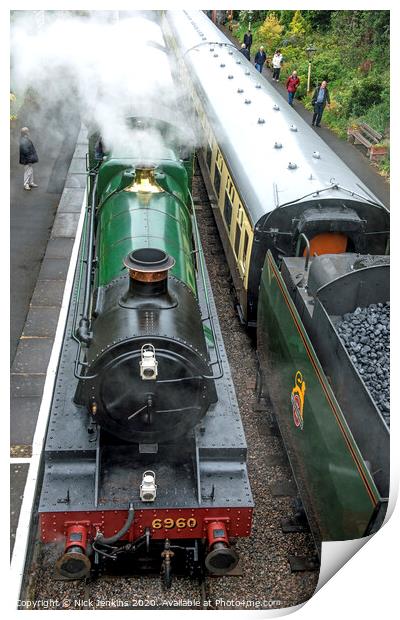 Steam Engines stopped at Toddington Station in the Print by Nick Jenkins