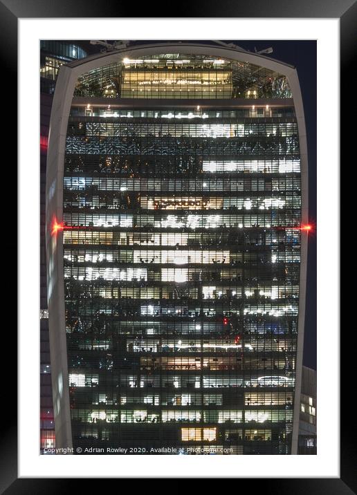 The Sky Garden at night Framed Mounted Print by Adrian Rowley