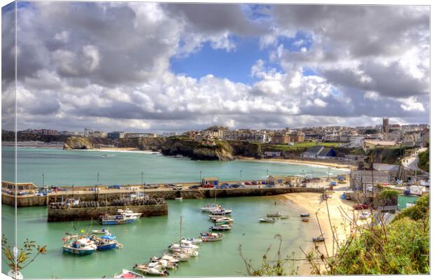 Newquay Harbour  Canvas Print by David Stanforth