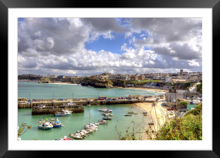 Newquay Harbour  Framed Mounted Print by David Stanforth