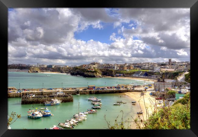 Newquay Harbour  Framed Print by David Stanforth