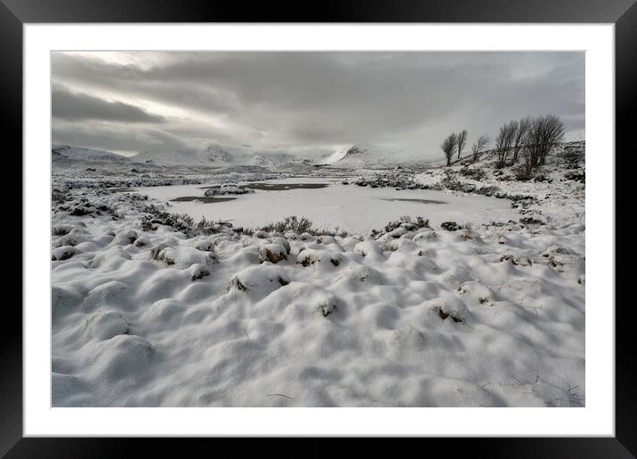  Frozen Loch on Rannoch Moor in Winter Framed Mounted Print by Derek Beattie
