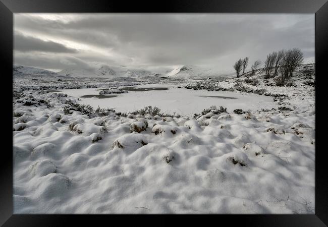  Frozen Loch on Rannoch Moor in Winter Framed Print by Derek Beattie