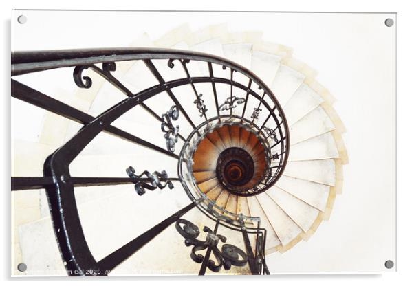 Spiral Staircase Acrylic by Efraim Gal