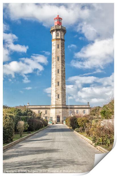 Beacon of History: La Rochelle's Phare des Baleine Print by Holly Burgess