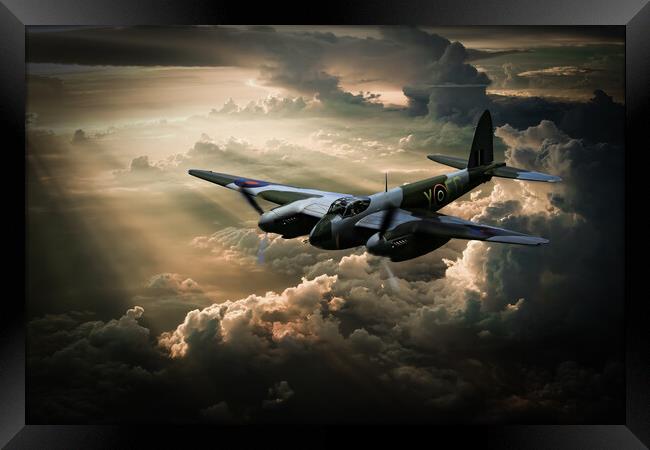 Sunset Salute: Mosquito's Skyward Homage Framed Print by David Tyrer